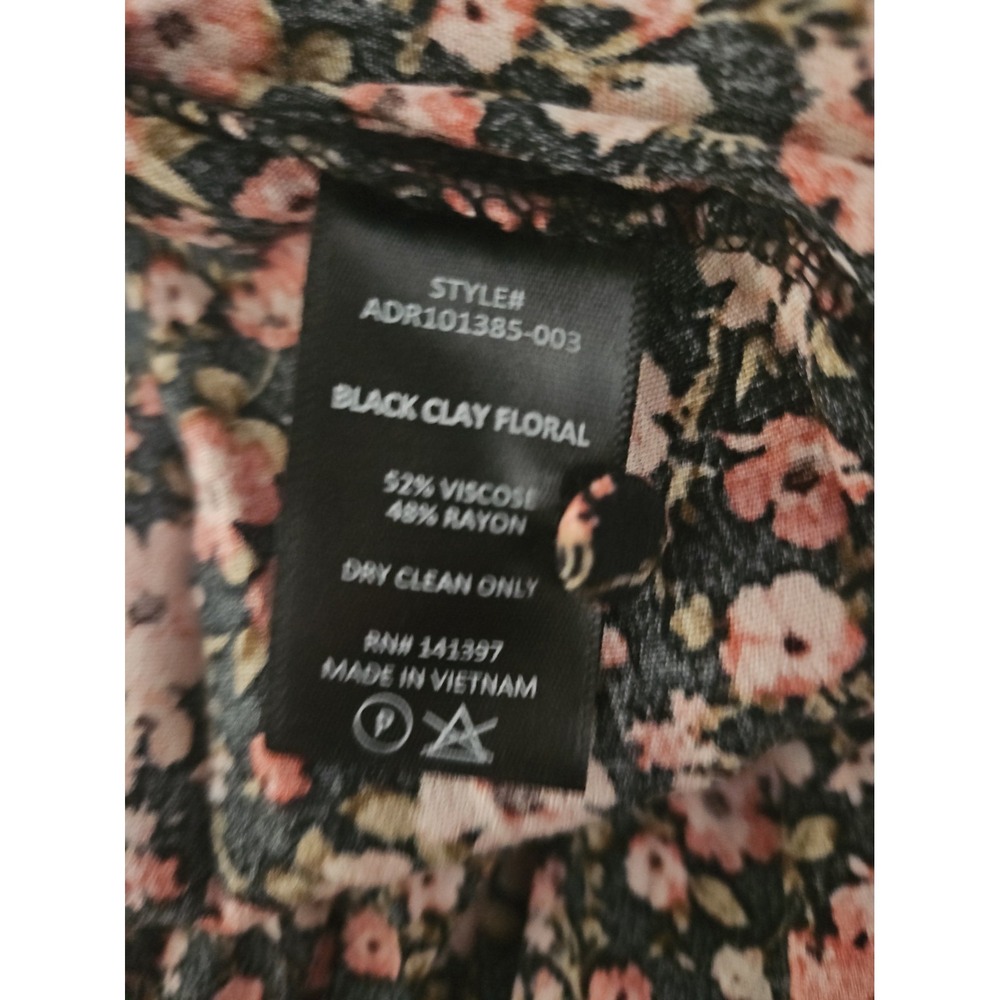 NWT ASTR The Label By Nordstrom Floral Midi Dress Black Clay High Side Slit Sz S - Picture 5 of 5
